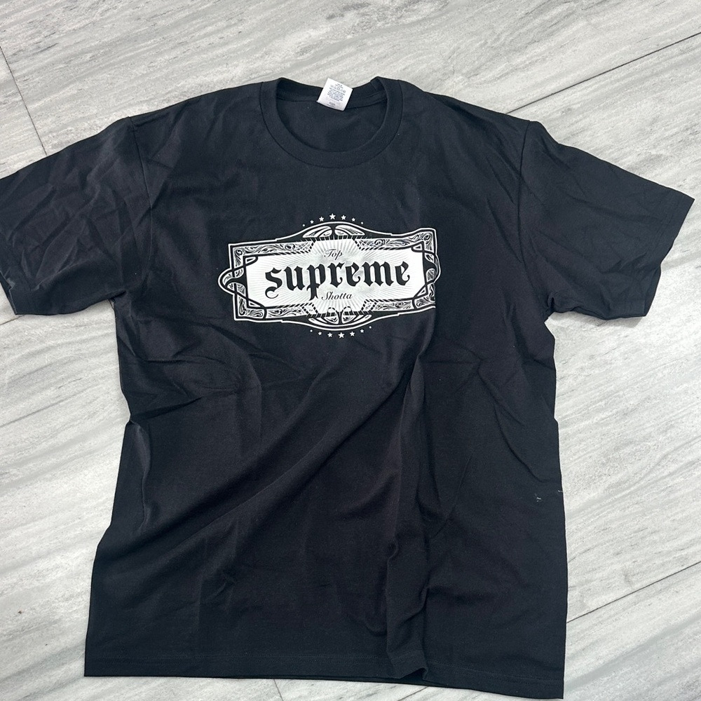 Supreme Black and White Logo Tee